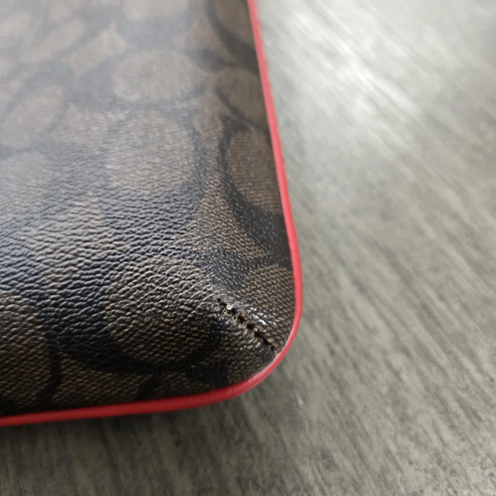 Coach Brown and Red Signature Crossbody Bag - Picture 8 of 11